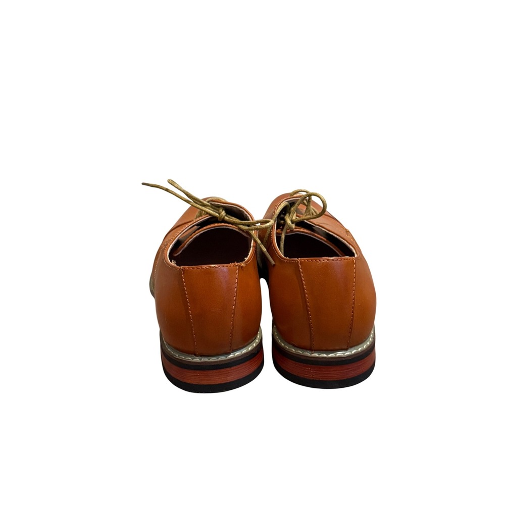 UNG MARC Mens Brown Cap Toe Oxford Dress‎ Shoes Lace Up Low Heel Sz 10.5 - Picture 3 of 9